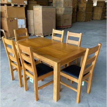 Forrester : Bàn Ăn Gỗ Sồi Kéo Giản 1m5 ⇔ 1m85 ⇔ 2m2